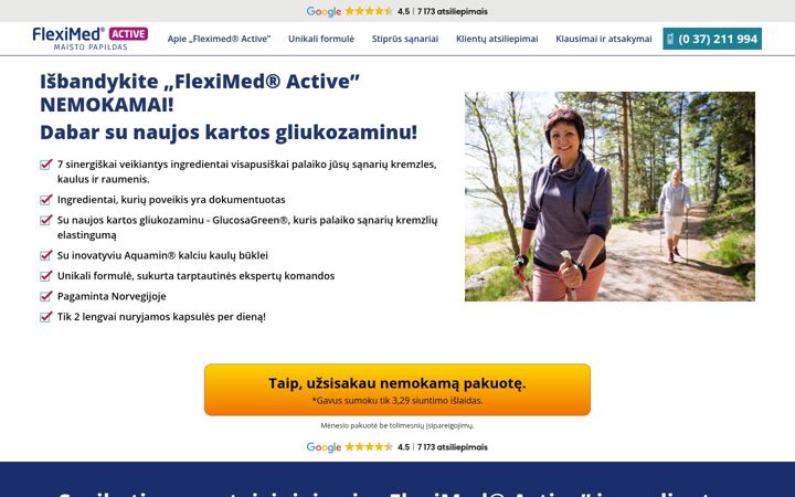 Screenshot von fleximedactivenemokamai.lt
