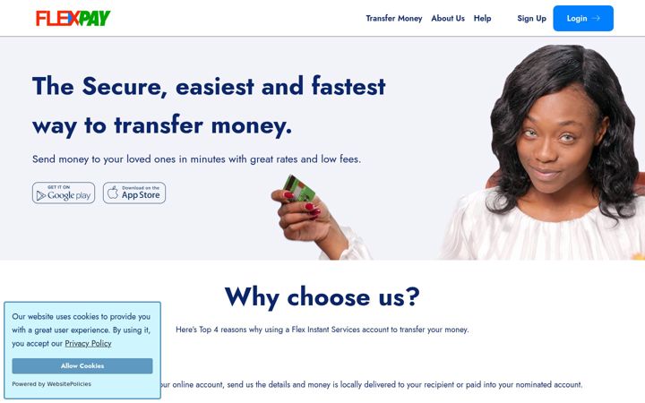 Screenshot of flexinstantpay.com