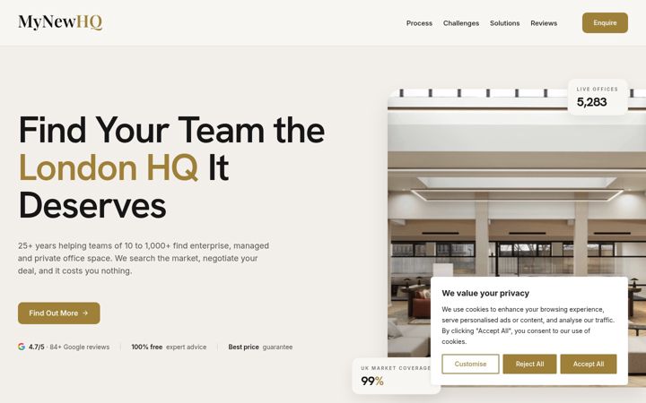 Screenshot of flexioffices.co.uk