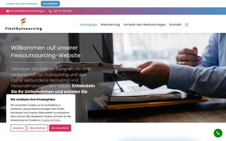 Screenshot of flexioutsourcing.de