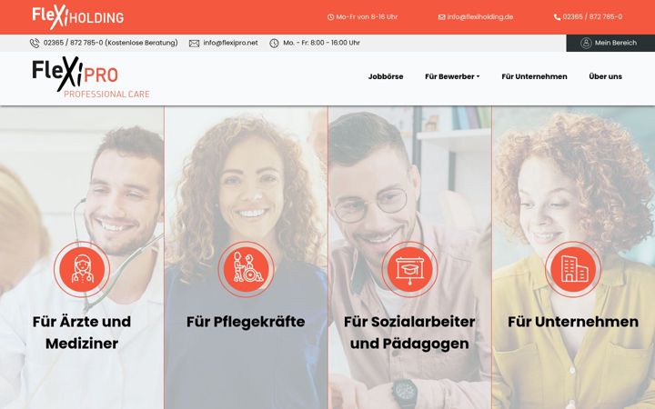 Screenshot of flexiprofessionalcare.de