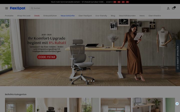 Screenshot of flexispot.de