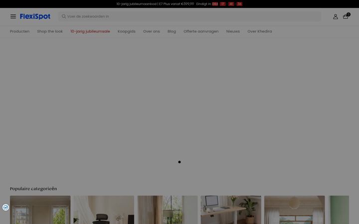 Screenshot of flexispot.nl