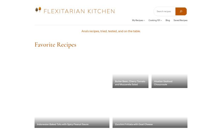 Screenshot of flexitariankitchen.com