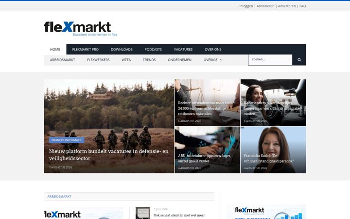 Screenshot of flexmarkt.nl