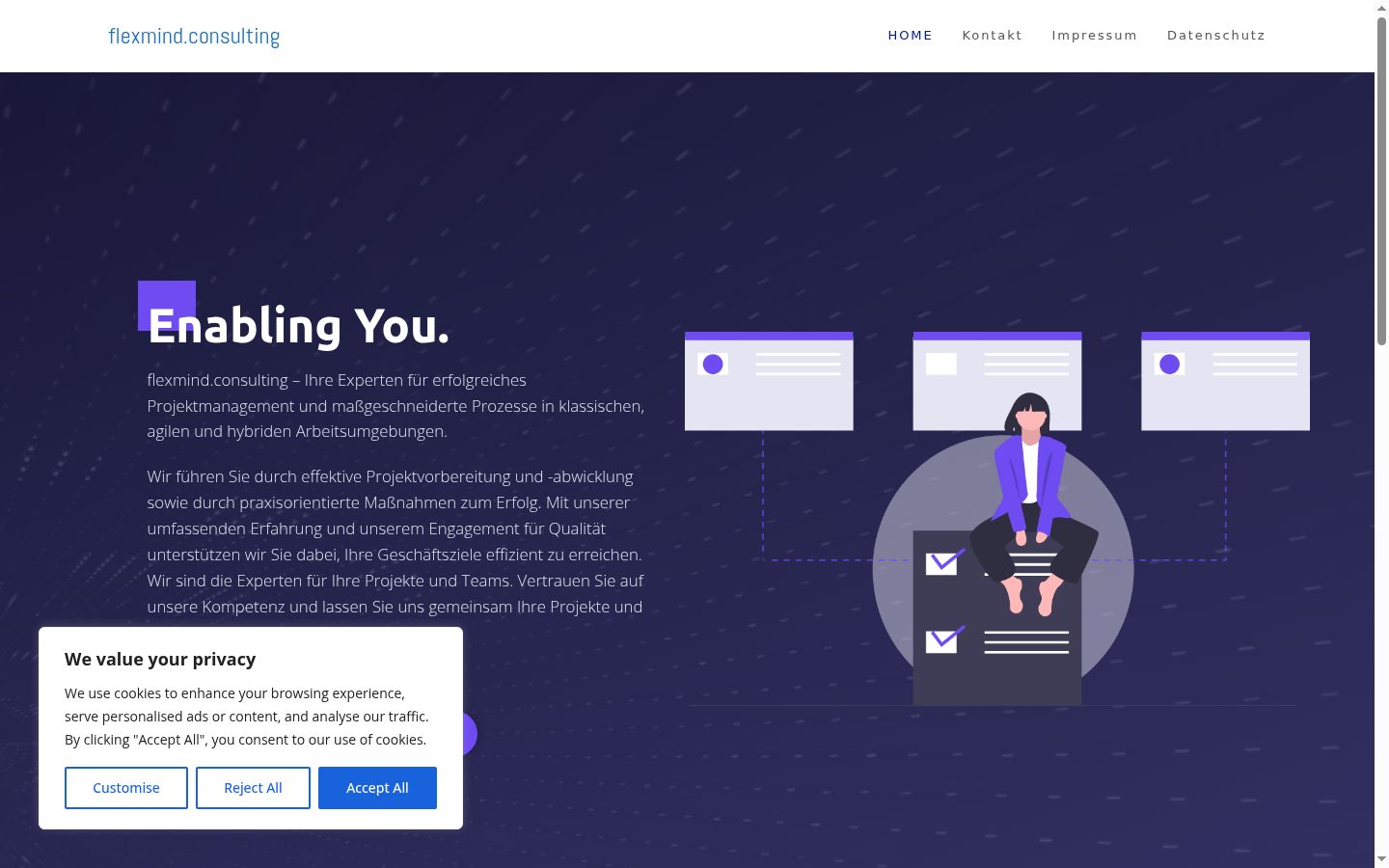 Screenshot of the consent banner shown before any interaction