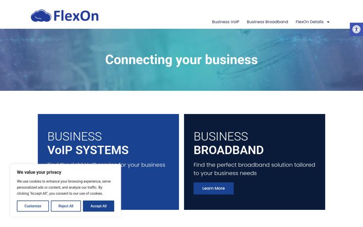 Screenshot of flexon.co.uk