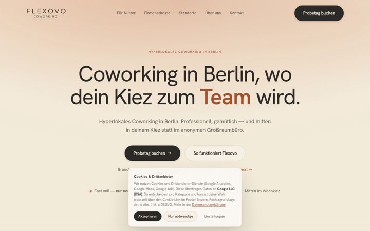 Screenshot of flexovo.de