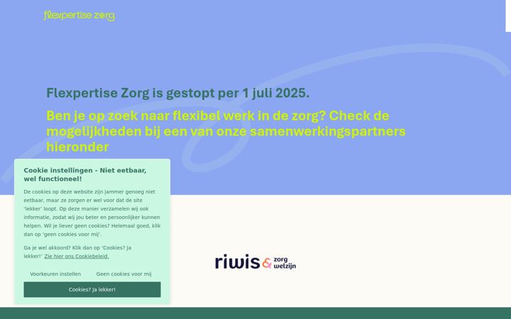 Screenshot of flexpertisezorg.nl