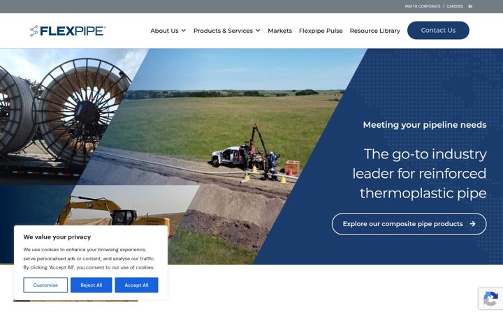Screenshot of flexpipesystems.com