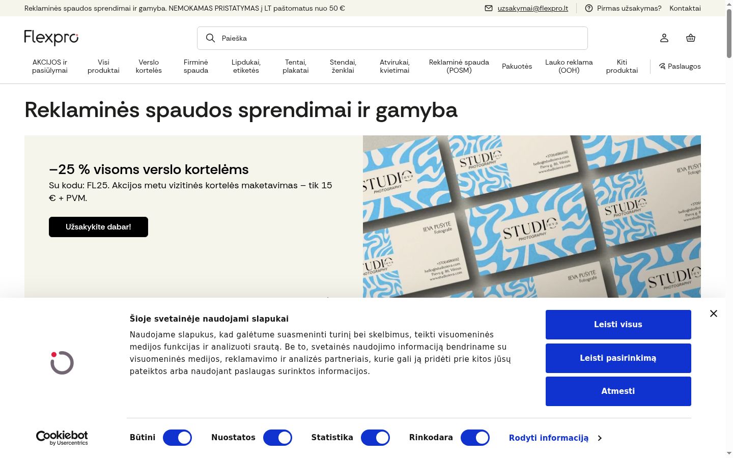 Snímek obrazovky baneru souhlasu zobrazeného před jakoukoli interakcí