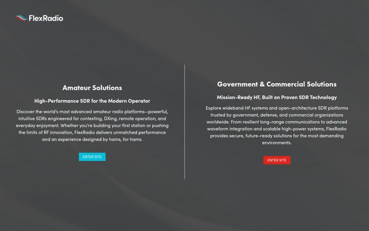 Screenshot of flexradio.com