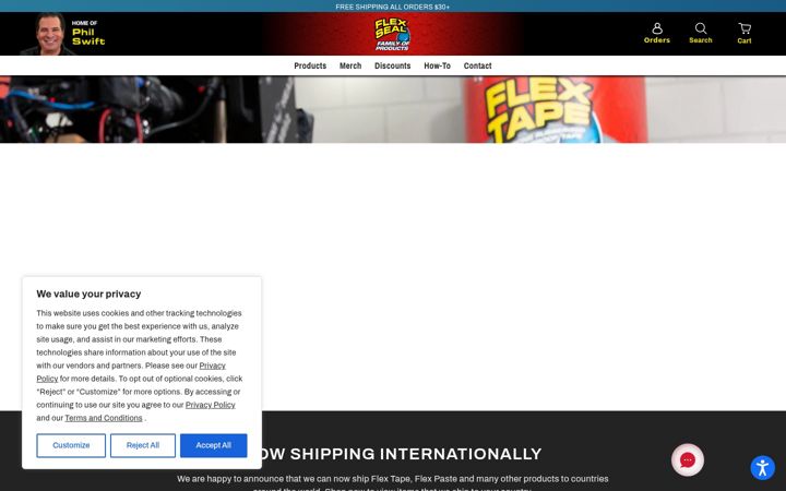 Screenshot of flexsealproducts.com