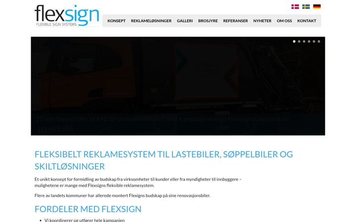 Screenshot of flexsign.no