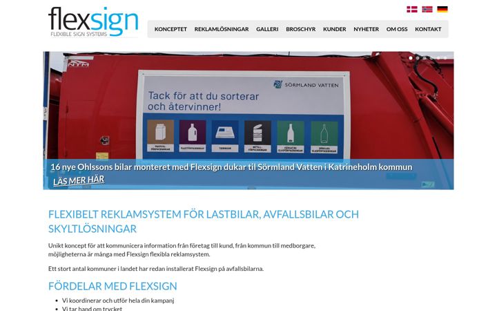 Screenshot of flexsign.se