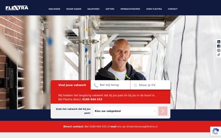 Screenshot of flextra.nl