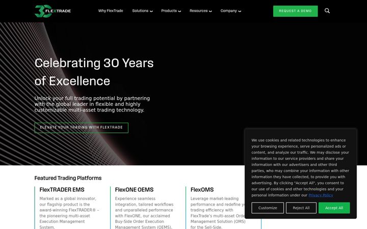 Screenshot of flextrade.com