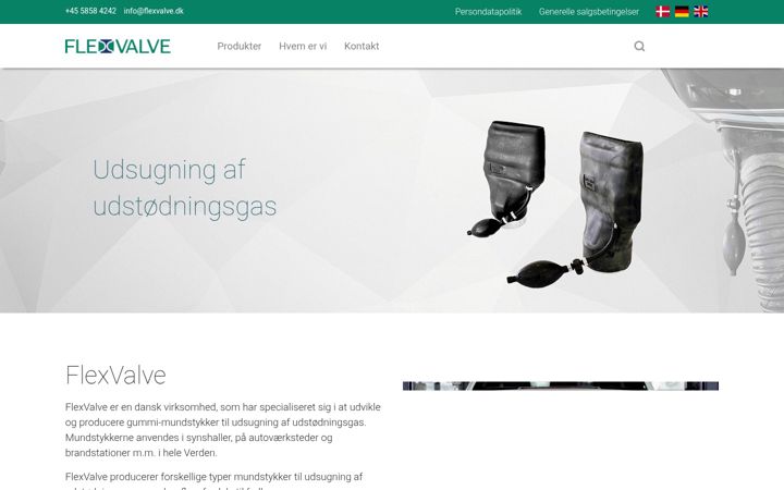 Screenshot of flexvalve.dk