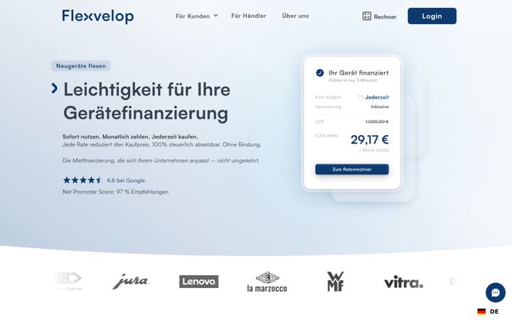 Screenshot of flexvelop.de