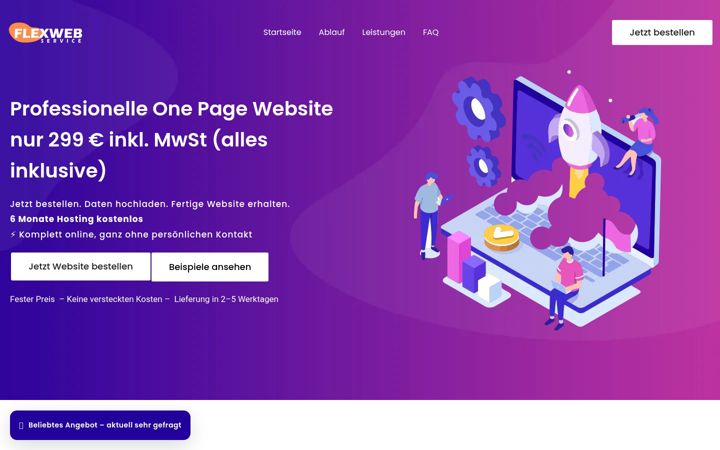 Zrzut ekranu flexweb-onepage.de