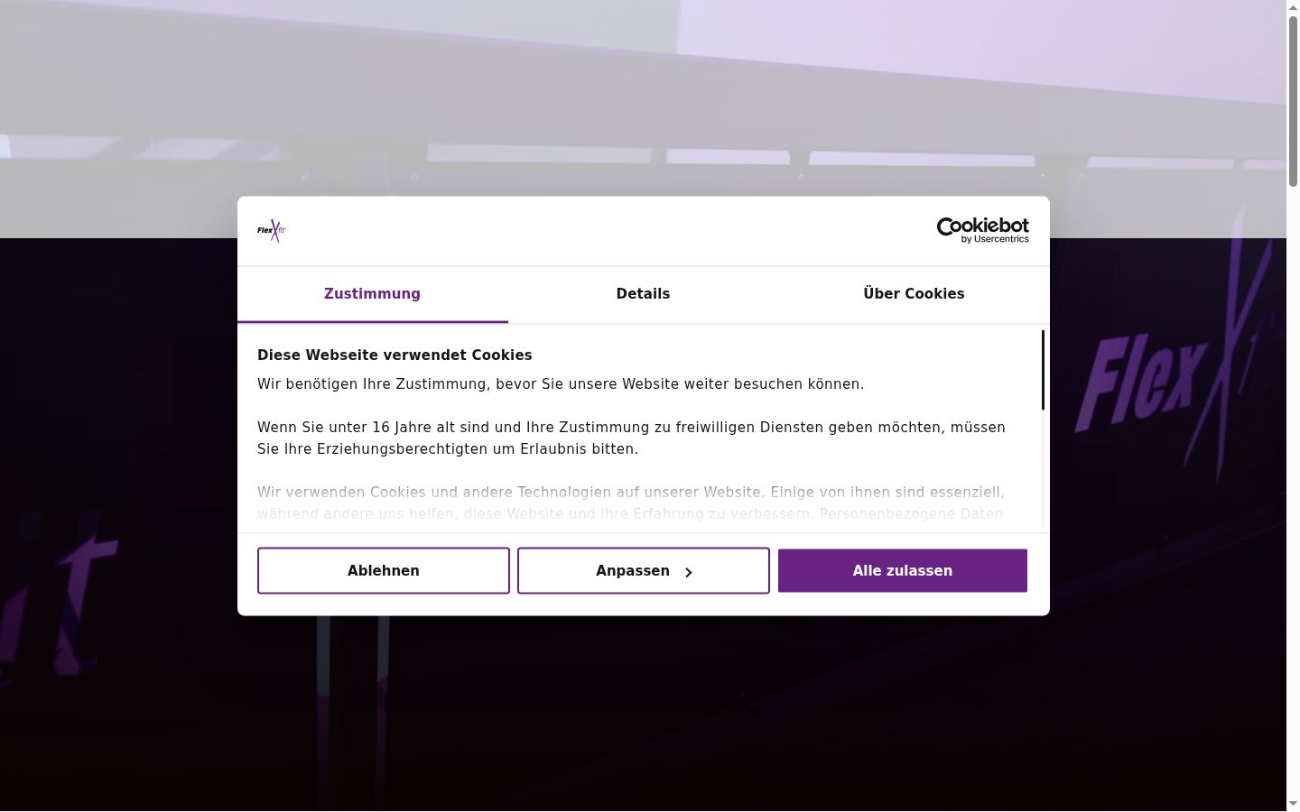 Snímek obrazovky baneru souhlasu zobrazeného před jakoukoli interakcí