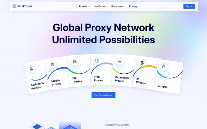 Screenshot of flexyproxies.com