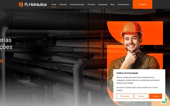 Skärmbild av flhidraulica.com.br