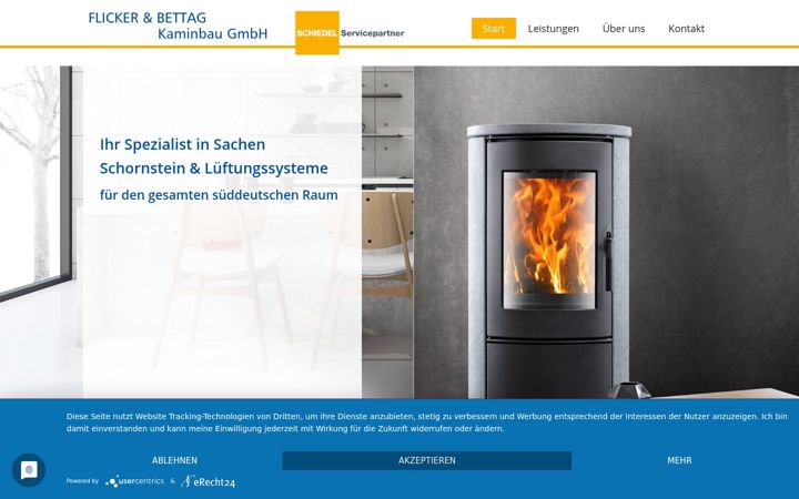 Screenshot of flicker-bettag-kaminbau.de
