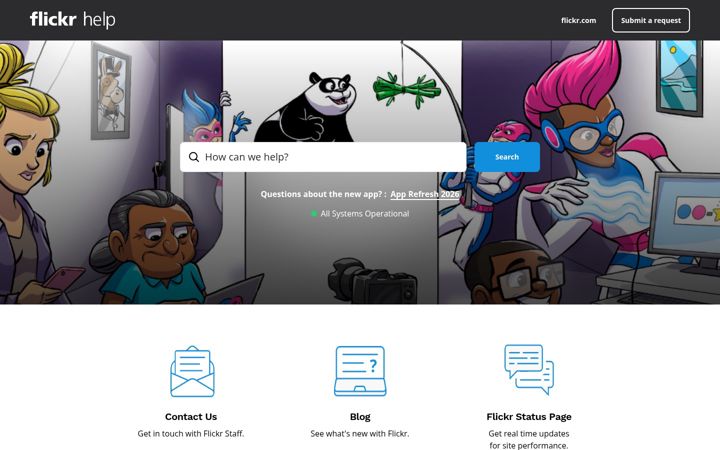 Screenshot of flickrhelp.com