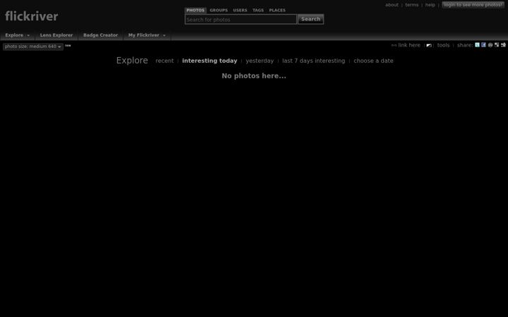 Screenshot ta' flickriver.com
