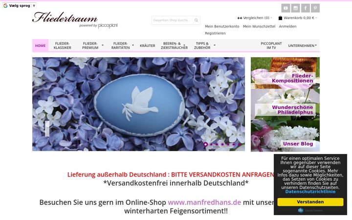 Screenshot of fliedertraum.de