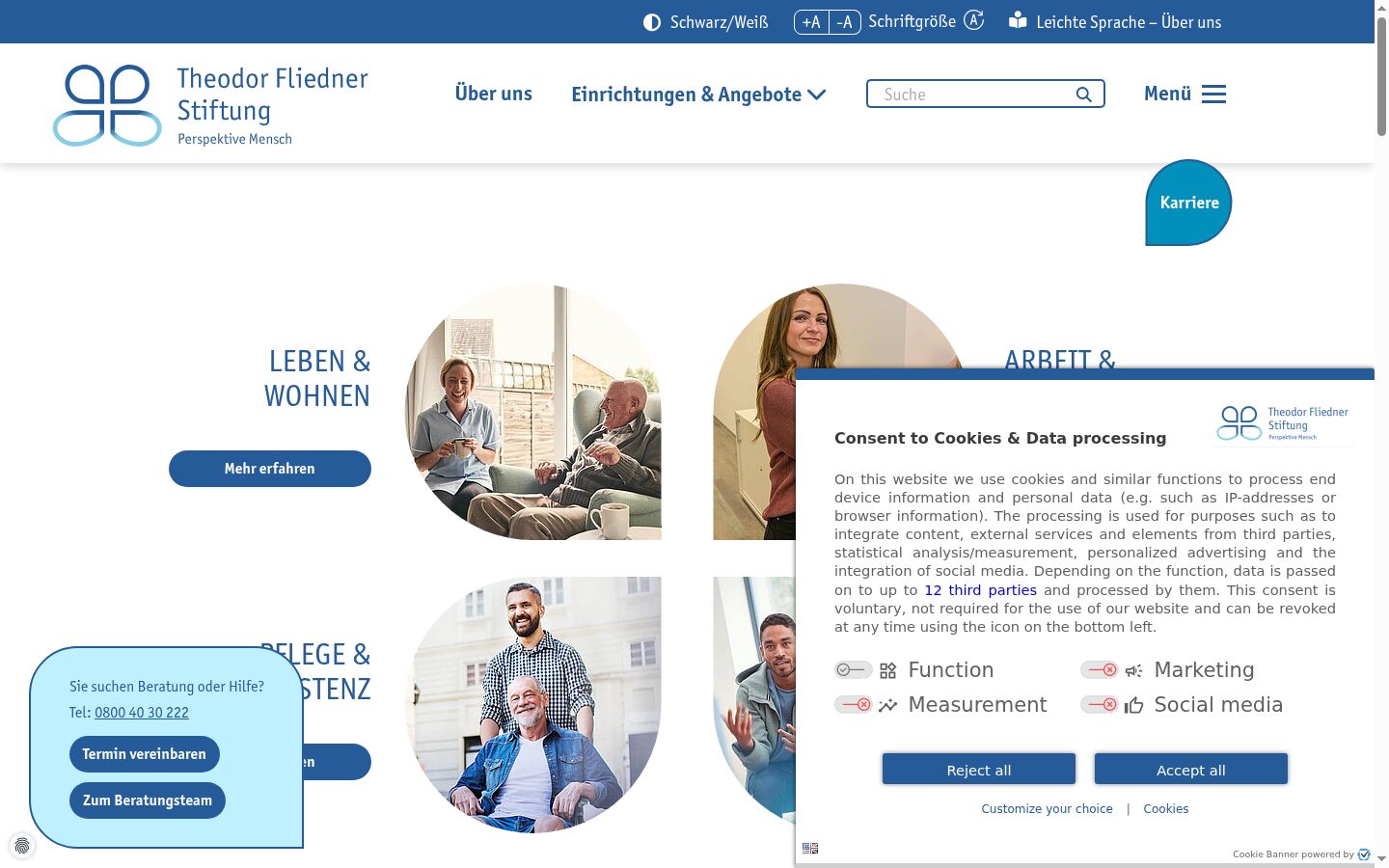 Screenshot tal-banner tal-kunsens muri qabel kwalunkwe interazzjoni