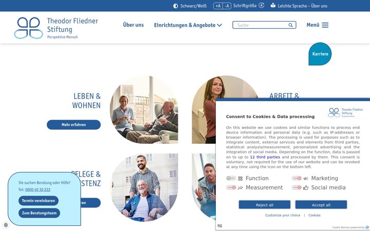 Screenshot of fliedner.de
