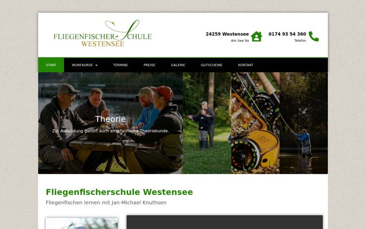 Screenshot of fliegenfischerschule-westensee.de