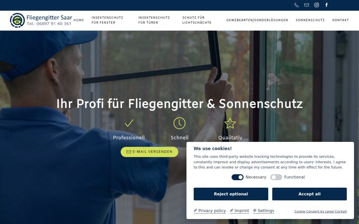 Екранна снимка на fliegengitter-saar.de
