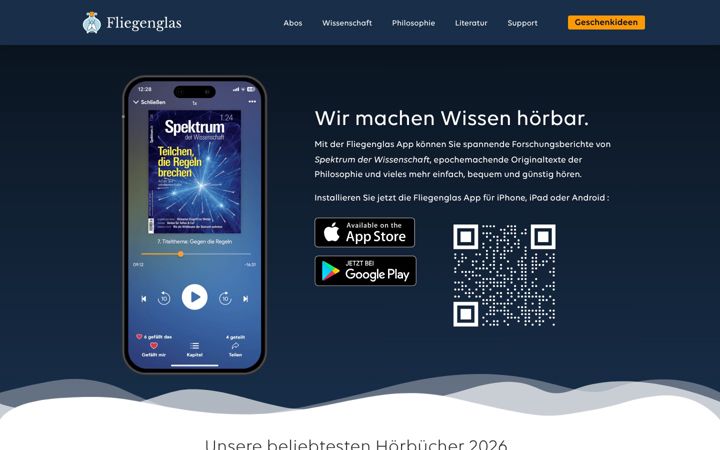 Screenshot of fliegenglas.com