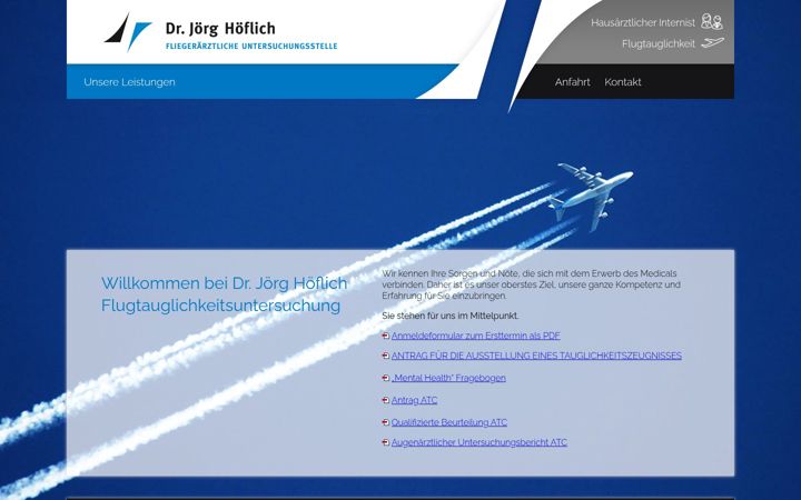 Zrzut ekranu fliegeraerztliche-untersuchungsstelle.de