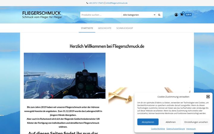 Zrzut ekranu fliegerschmuck.de