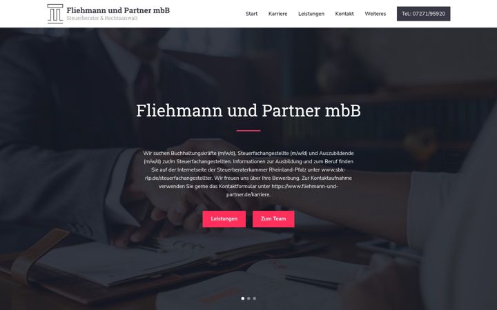 Екранна снимка на fliehmann-und-partner.de