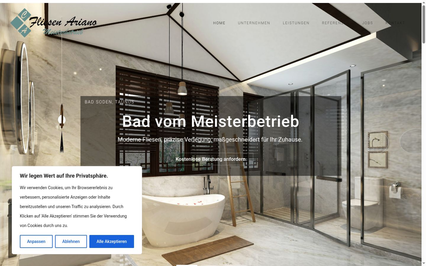 Screenshot of the consent banner shown before any interaction