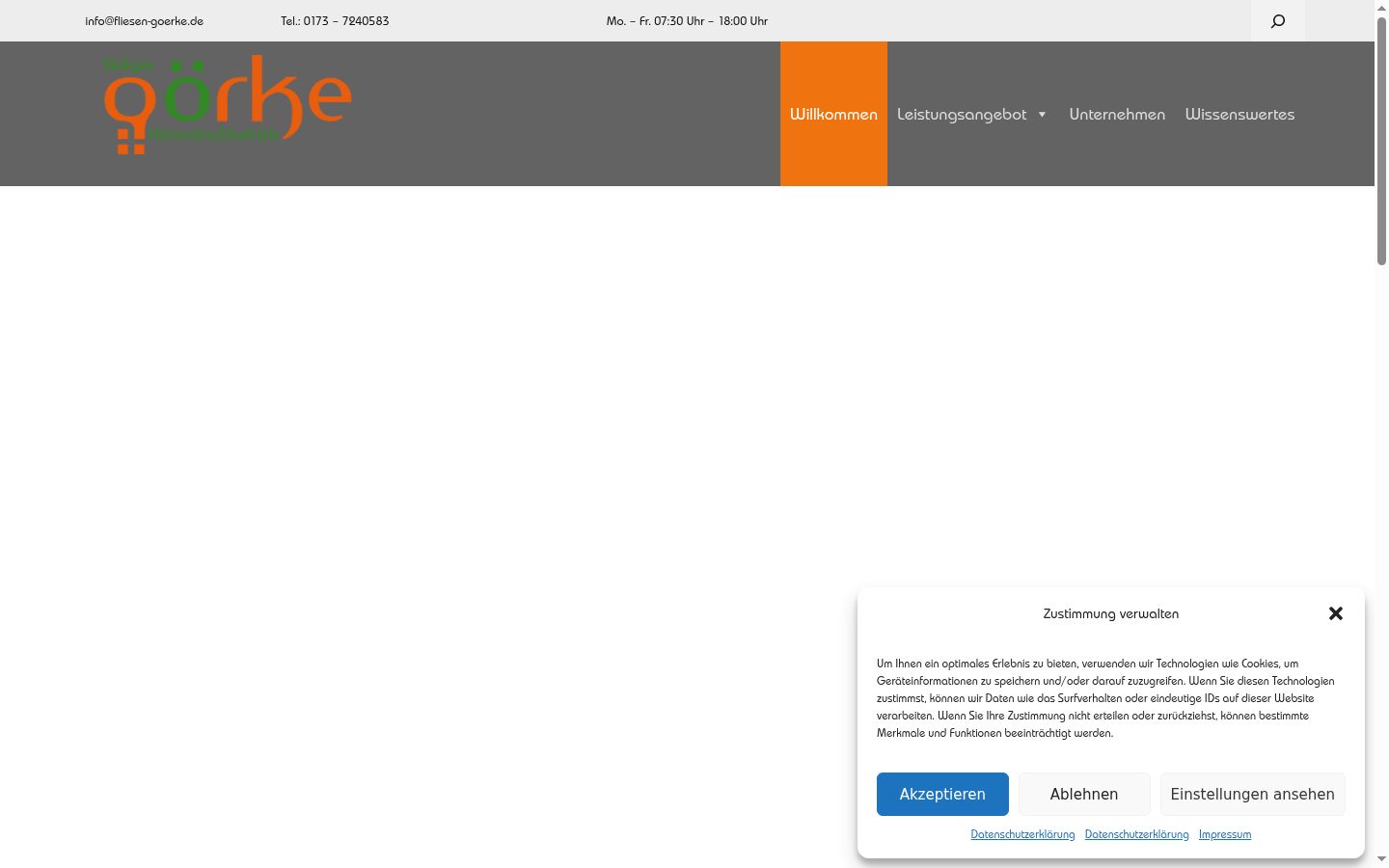 Screenshot tal-banner tal-kunsens muri qabel kwalunkwe interazzjoni
