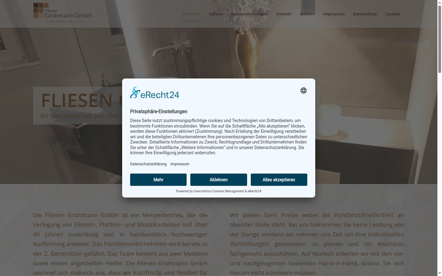 Screenshot tal-banner tal-kunsens muri qabel kwalunkwe interazzjoni