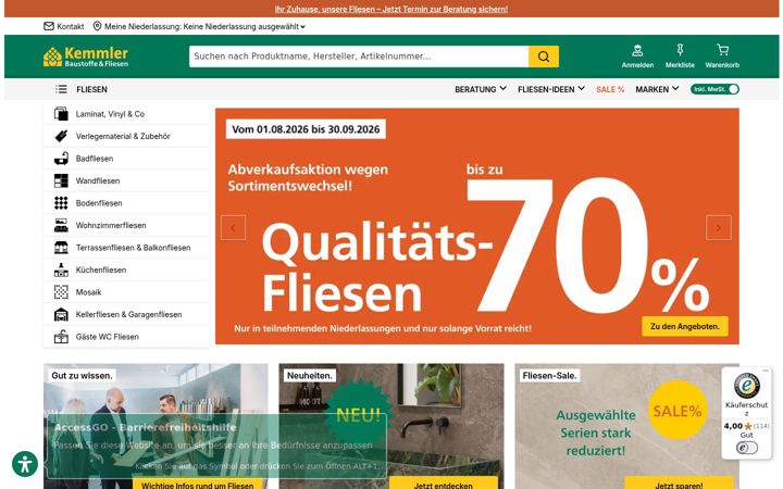 Screenshot ta' fliesen-kemmler.de