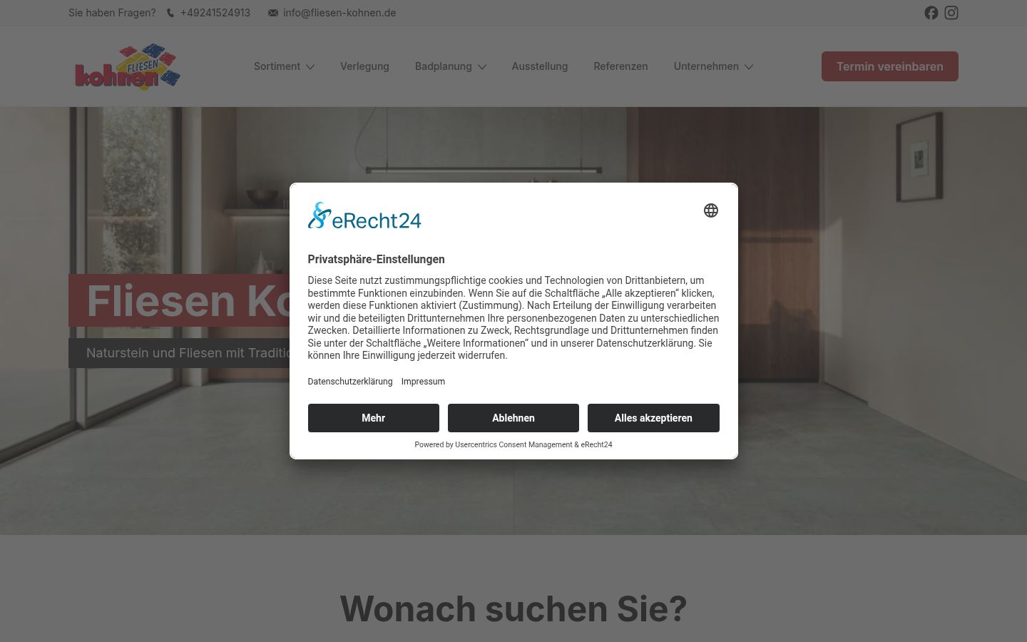 Screenshot tal-banner tal-kunsens muri qabel kwalunkwe interazzjoni