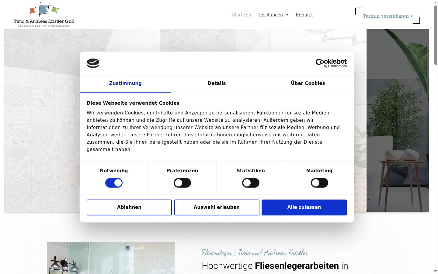 Screenshot tal-banner tal-kunsens muri qabel kwalunkwe interazzjoni