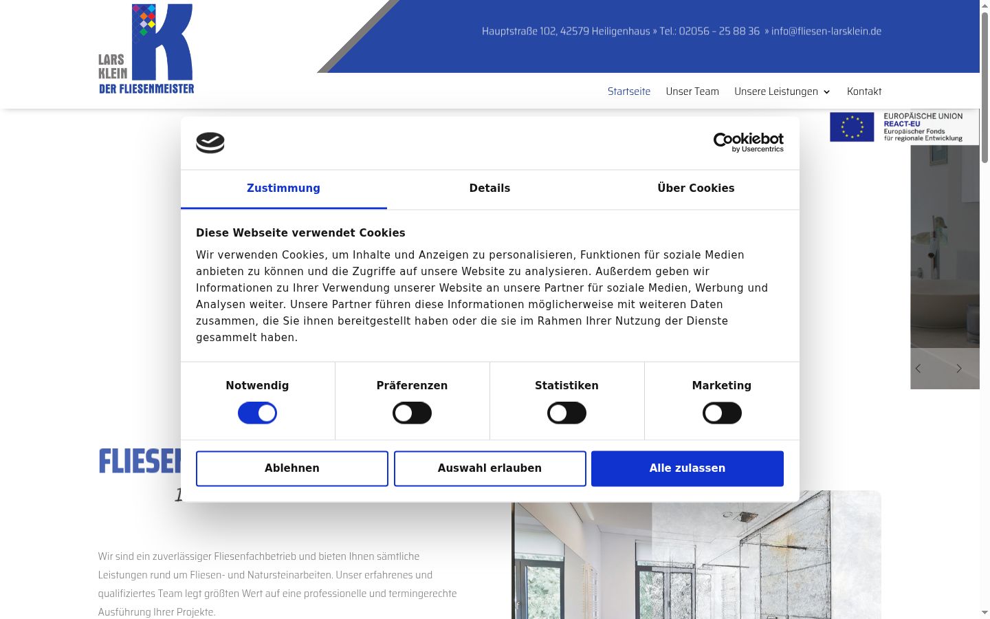 Screenshot tal-banner tal-kunsens muri qabel kwalunkwe interazzjoni