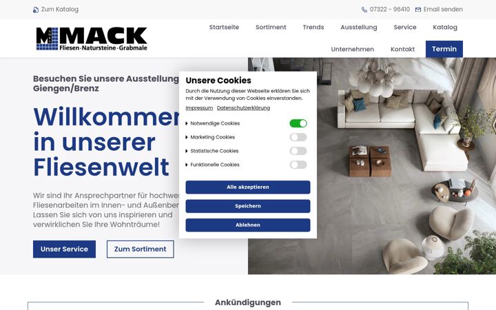 Screenshot ta' fliesen-mack.de