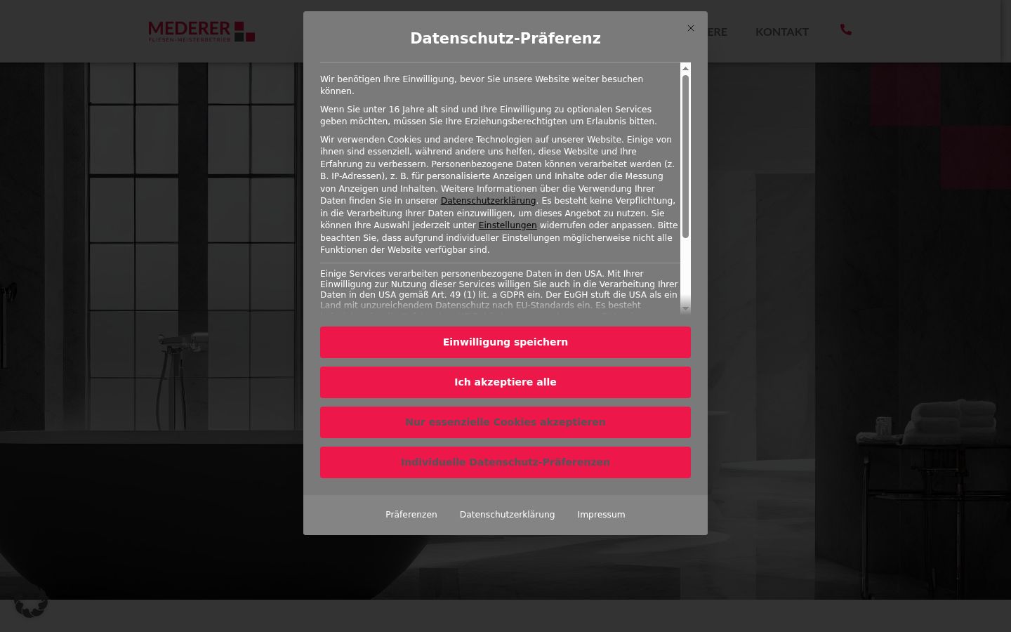 Sutikimo reklamjuostės, rodytos prieš bet kokią sąveiką, ekrano kopija
