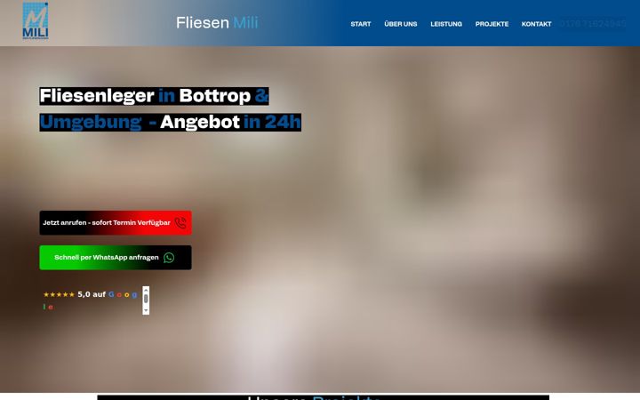 Screenshot of fliesen-mili.de