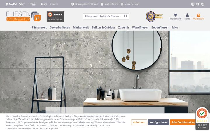 Screenshot ta' fliesen-onlineshop24.de